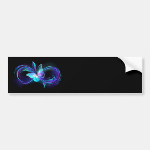 Glowing Infinity with Magic Butterfly Bumper Sticker