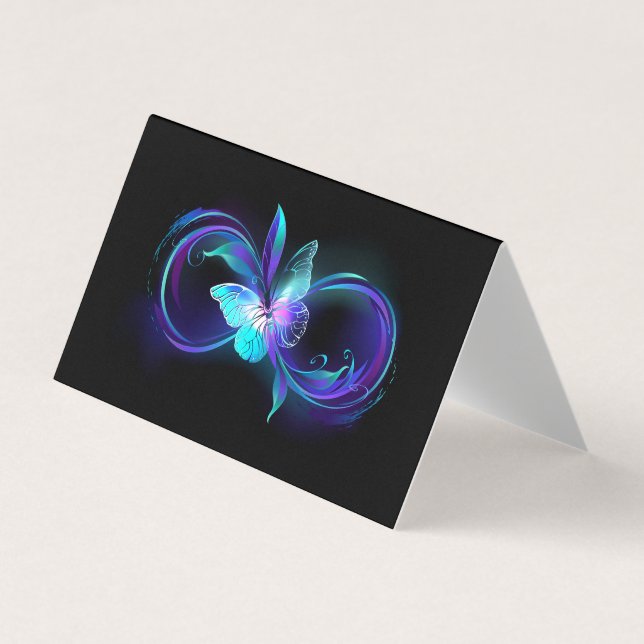Glowing Infinity with Magic Butterfly Business Card (Front)