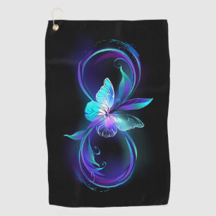 Glowing Infinity with Magic Butterfly Golf Towel