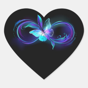 Glowing Infinity with Magic Butterfly Heart Sticker
