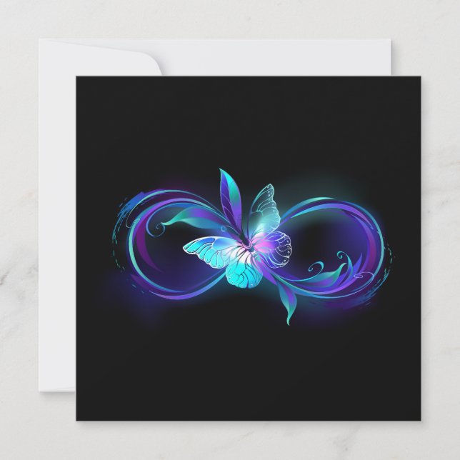 Glowing Infinity with Magic Butterfly Holiday Card (Front)
