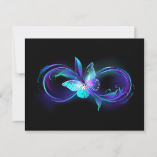 Glowing Infinity with Magic Butterfly Holiday Card