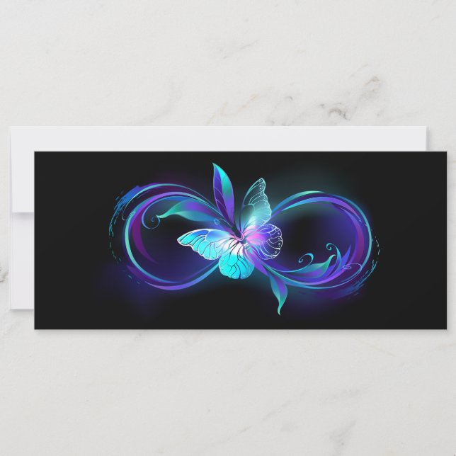 Glowing Infinity with Magic Butterfly Invitation (Front)