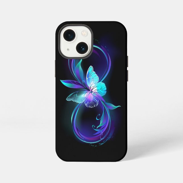 Glowing Infinity with Magic Butterfly iPhone Case (Back)