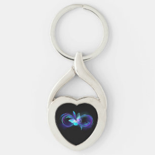 Glowing Infinity with Magic Butterfly Key Ring