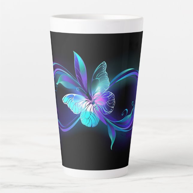 Glowing Infinity with Magic Butterfly Latte Mug (Front)