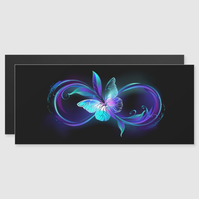 Glowing Infinity with Magic Butterfly Magnetic Invitation (Front/Back)