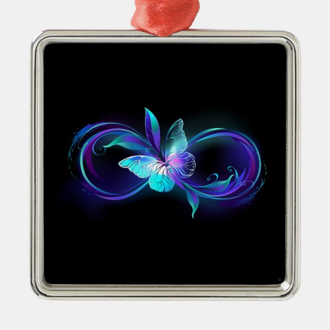 Glowing Infinity with Magic Butterfly Metal Tree Decoration (Front)