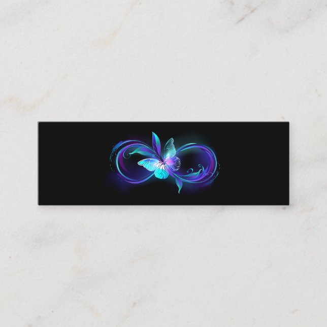 Glowing Infinity with Magic Butterfly Mini Business Card (Front)