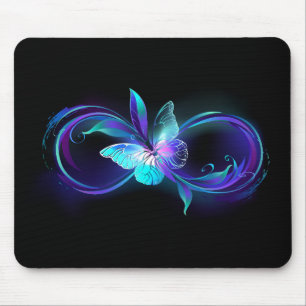 Glowing Infinity with Magic Butterfly Mouse Mat