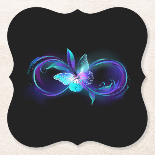 Glowing Infinity with Magic Butterfly Paper Coaster