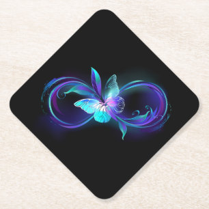 Glowing Infinity with Magic Butterfly Paper Coaster