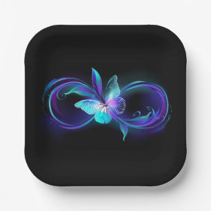 Glowing Infinity with Magic Butterfly Paper Plate