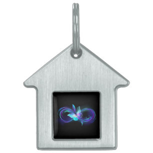 Glowing Infinity with Magic Butterfly Pet ID Tag