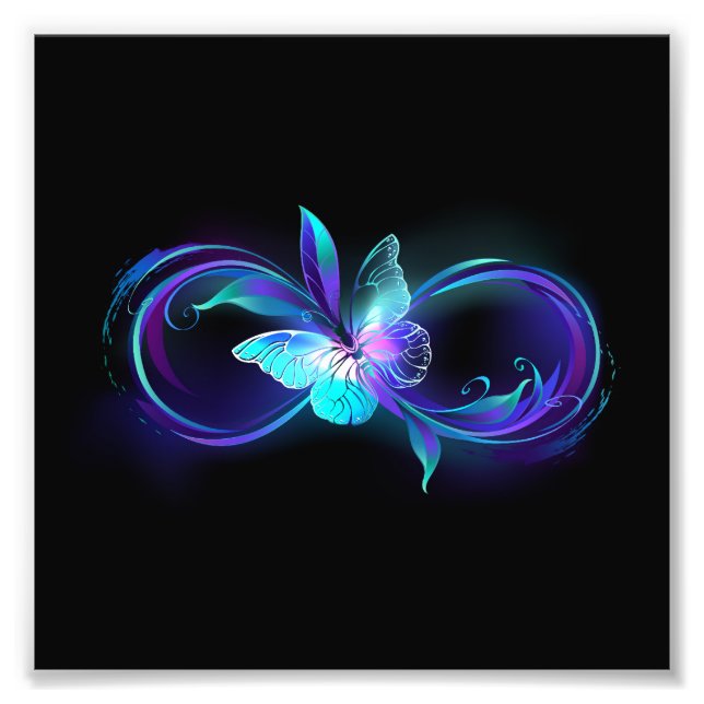 Glowing Infinity with Magic Butterfly Photo Print (Front)