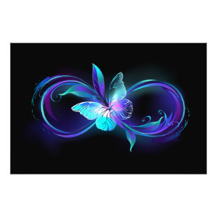 Glowing Infinity with Magic Butterfly Photo Print
