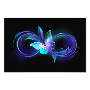 Glowing Infinity with Magic Butterfly Photo Print