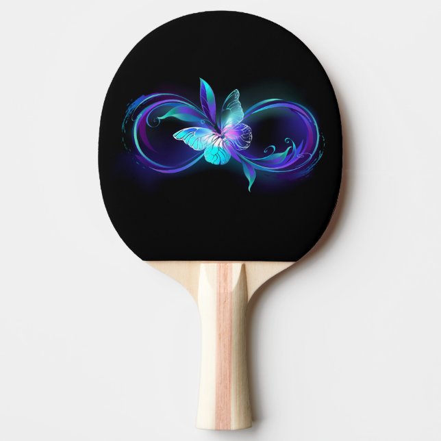 Glowing Infinity with Magic Butterfly Ping Pong Paddle (Front)