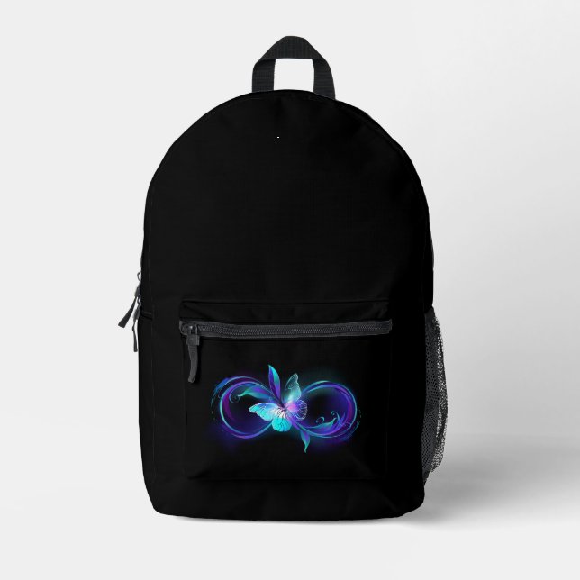 Glowing Infinity with Magic Butterfly Printed Backpack (Front)