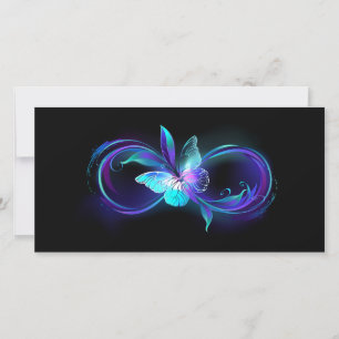 Glowing Infinity with Magic Butterfly Save The Date