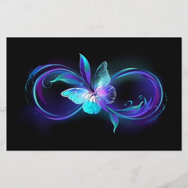 Glowing Infinity with Magic Butterfly Stationery (Front)