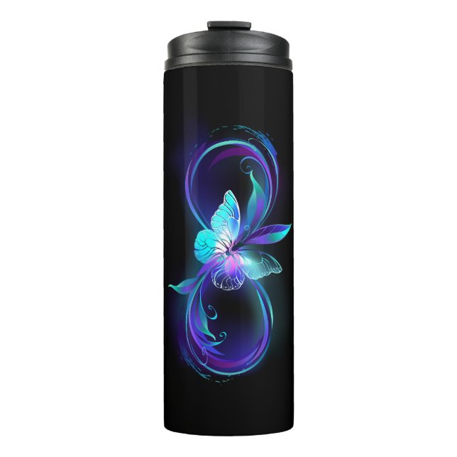 Glowing Infinity with Magic Butterfly Thermal Tumbler (Front)
