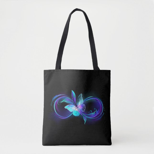 Glowing Infinity with Magic Butterfly Tote Bag (Front)