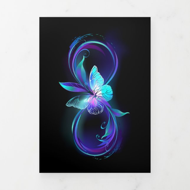 Glowing Infinity with Magic Butterfly Tri-Fold Card (Cover)