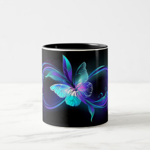 Glowing Infinity with Magic Butterfly Two-Tone Coffee Mug