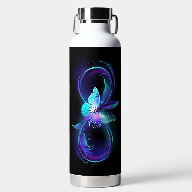 Glowing Infinity with Magic Butterfly Water Bottle (Front)
