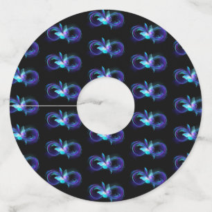 Glowing Infinity with Magic Butterfly Wine Glass Tag