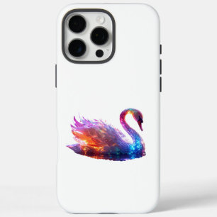 Glowing Iridescent Swan on Water – Magical Fantasy iPhone 16 Pro Max Case