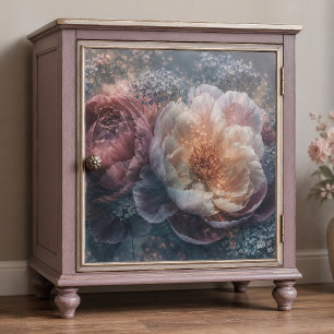 Glowing Ivory Peony Bloom Decoupage Tissue Paper