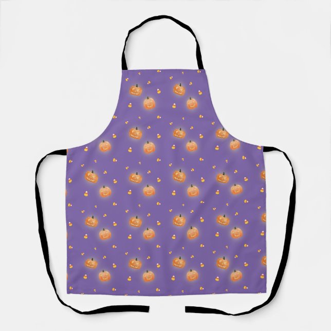 Glowing Jack O Lantern Halloween Apron (Front)