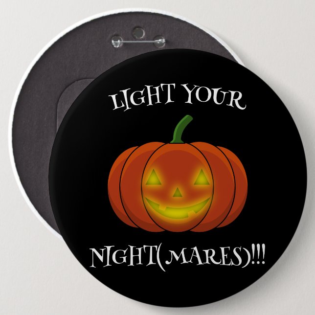 Glowing Jack-o'-Lantern - Light Your Nightmares 6 Cm Round Badge (Front & Back)