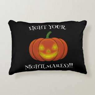 Glowing Jack-o'-Lantern - Light Your Nightmares Decorative Cushion
