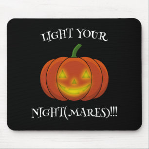 Glowing Jack-o'-Lantern - Light Your Nightmares Mouse Mat