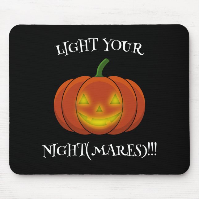 Glowing Jack-o'-Lantern - Light Your Nightmares Mouse Mat (Front)