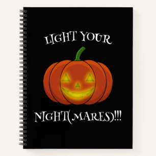 Glowing Jack-o'-Lantern - Light Your Nightmares Notebook
