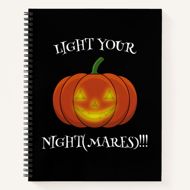 Glowing Jack-o'-Lantern - Light Your Nightmares Notebook (Front)