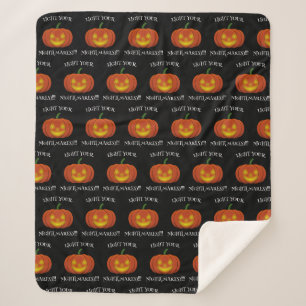 Glowing Jack-o'-Lantern - Light Your Nightmares Sherpa Blanket