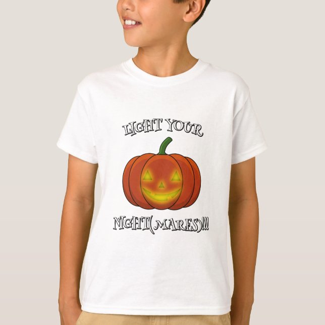 Glowing Jack-o'-Lantern - Light Your Nightmares T-Shirt (Front)
