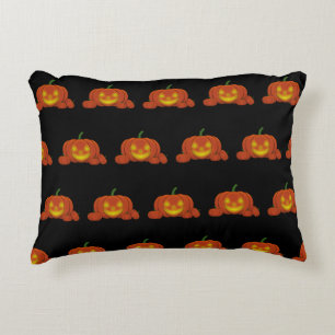 Glowing Jack-o'-Lantern Pumpkin Decorative Cushion