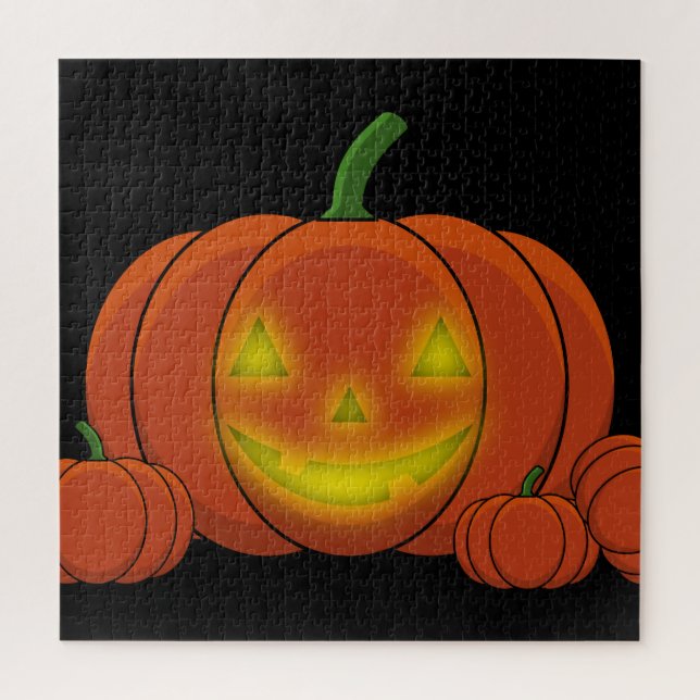 Glowing Jack-o'-Lantern Pumpkin Jigsaw Puzzle (Vertical)