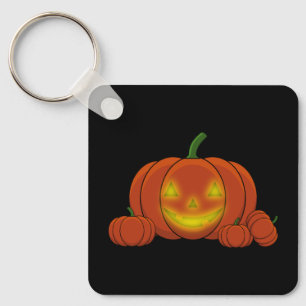 Glowing Jack-o'-Lantern Pumpkin Key Ring