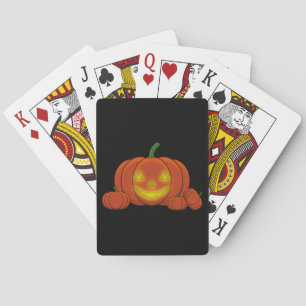 Glowing Jack-o'-Lantern Pumpkin Playing Cards