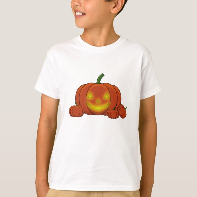 Glowing Jack-o'-Lantern Pumpkin T-Shirt (Front)