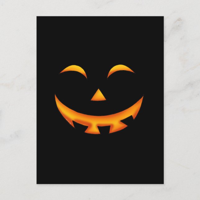 Glowing Jack-O'-Lantern Smile Art Postcard (Front)