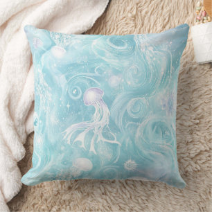 Glowing Jellyfish Ocean Pattern Cushion