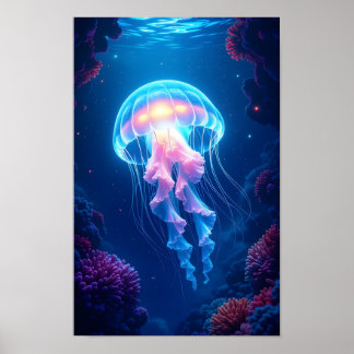 Glowing Jellyfish Poster